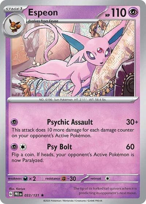 Pokemon TCG - SV: Prismatic Evolutions - Espeon - 033/131 - Reverse Holofoil