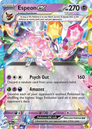 Pokemon TCG - SV: Prismatic Evolutions - Espeon ex - 034/131 - Holofoil