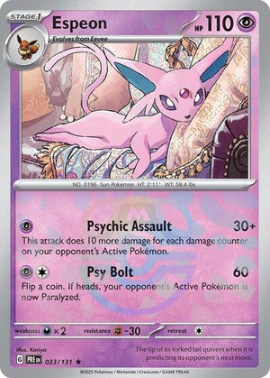 Pokemon TCG - SV: Prismatic Evolutions - Espeon - 033/131 - Masterball Holofoil
