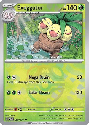 Pokemon TCG - SV: Prismatic Evolutions - Exeggutor - 002/131 - Masterball Holofoil
