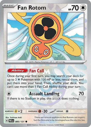 Pokemon TCG - SV: Prismatic Evolutions - Fan Rotom - 085/131 - Masterball Holofoil