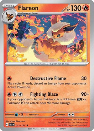 Pokemon TCG - SV: Prismatic Evolutions - Flareon - 013/131 - Holofoil