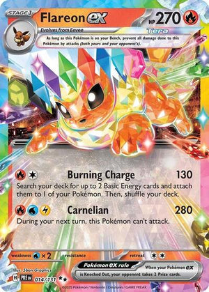 Pokemon TCG - SV: Prismatic Evolutions - Flareon ex - 014/131 - Holofoil