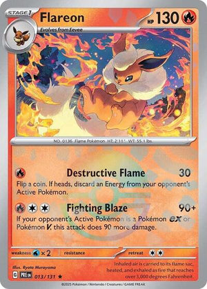 Pokemon TCG - SV: Prismatic Evolutions - Flareon - 013/131 - Pokeball Holofoil