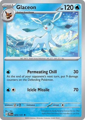Pokemon TCG - SV: Prismatic Evolutions - Glaceon - 025/131 - Holofoil