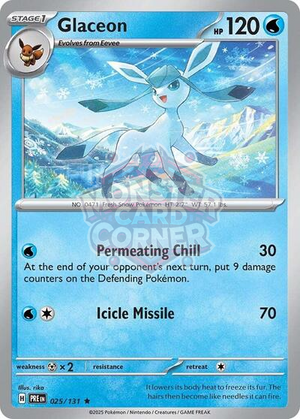 Pokemon TCG - SV: Prismatic Evolutions - Glaceon - 025/131 - Reverse Holofoil