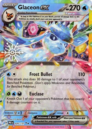 Pokemon TCG - SV: Prismatic Evolutions - Glaceon ex - 026/131 - Holofoil
