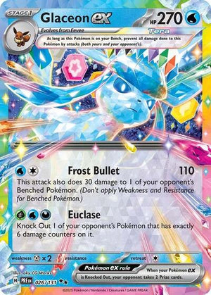 Pokemon TCG - SV: Prismatic Evolutions - Glaceon ex - 026/131 - Holofoil