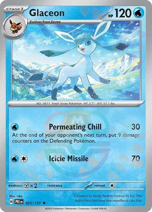 Pokemon TCG - SV: Prismatic Evolutions - Glaceon - 025/131 - Masterball Holofoil