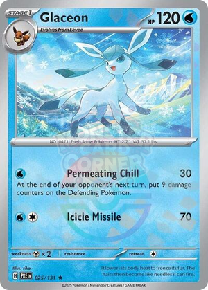 Pokemon TCG - SV: Prismatic Evolutions - Glaceon - 025/131 - Pokeball Holofoil