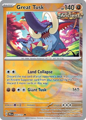 Pokemon TCG - SV: Prismatic Evolutions - Great Tusk - 055/131 - Pokeball Holofoil