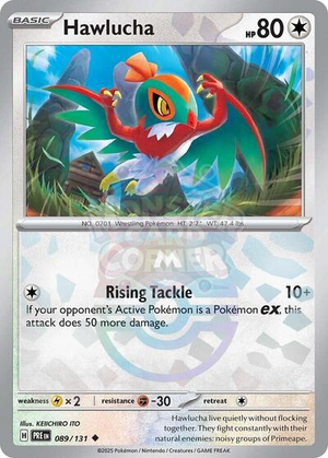 Pokemon TCG - SV: Prismatic Evolutions - Hawlucha - 089/131 - Masterball Holofoil