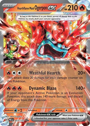 Pokemon TCG - SV: Prismatic Evolutions - Hearthflame Mask Ogerpon ex - 017/131 - Holofoil