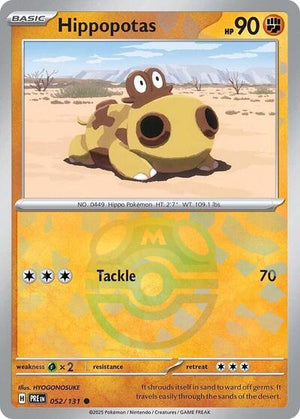 Pokemon TCG - SV: Prismatic Evolutions - Hippopotas - 052/131 - Masterball Holofoil