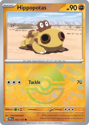 Pokemon TCG - SV: Prismatic Evolutions - Hippopotas - 052/131 - Pokeball Holofoil