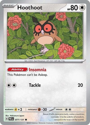 Pokemon TCG - SV: Prismatic Evolutions - Hoothoot - 077/131 - Reverse Holofoil