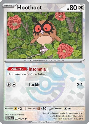 Pokemon TCG - SV: Prismatic Evolutions - Hoothoot - 077/131 - Masterball Holofoil