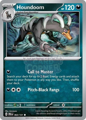 Pokemon TCG - SV: Prismatic Evolutions - Houndoom - 063/131 - Reverse Holofoil