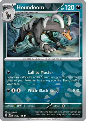 Pokemon TCG - SV: Prismatic Evolutions - Houndoom - 063/131 - Masterball Holofoil