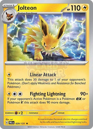 Pokemon TCG - SV: Prismatic Evolutions - Jolteon - 029/131 - Holofoil