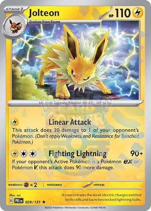 Pokemon TCG - SV: Prismatic Evolutions - Jolteon - 029/131 - Masterball Holofoil
