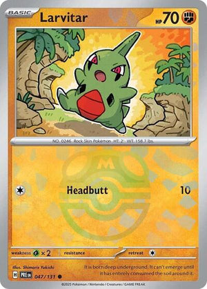 Pokemon TCG - SV: Prismatic Evolutions - Larvitar - 047/131 - Masterball Holofoil