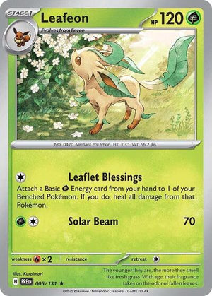 Pokemon TCG - SV: Prismatic Evolutions - Leafeon - 005/131 - Reverse Holofoil