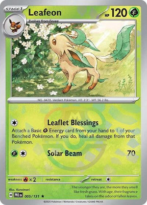 Pokemon TCG - SV: Prismatic Evolutions - Leafeon - 005/131 - Masterball Holofoil