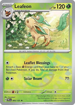 Pokemon TCG - SV: Prismatic Evolutions - Leafeon - 005/131 - Pokeball Holofoil
