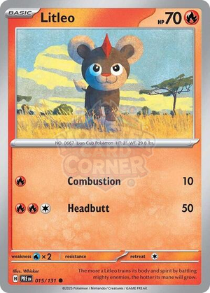 Pokemon TCG - SV: Prismatic Evolutions - Litleo - 015/131 - Reverse Holofoil