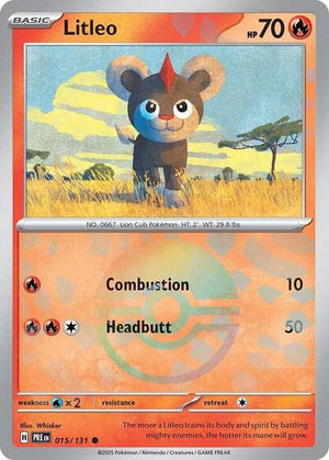 Pokemon TCG - SV: Prismatic Evolutions - Litleo - 015/131 - Pokeball Holofoil
