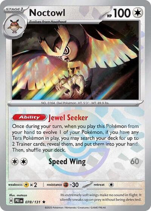 Pokemon TCG - SV: Prismatic Evolutions - Noctowl - 078/131 - Pokeball Holofoil