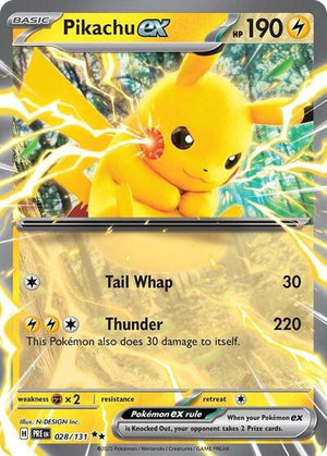 Pokemon TCG - SV: Prismatic Evolutions - Pikachu ex - 028/131 - Holofoil
