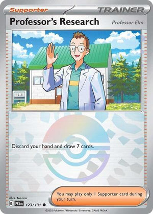 Pokemon TCG - SV: Prismatic Evolutions - Professor's Research - 123/131 - Pokeball Holofoil - Playset (4x)