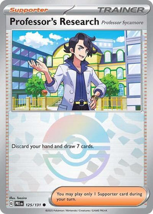 Pokemon TCG - SV: Prismatic Evolutions - Professor's Research - 125/131 - Pokeball Holofoil - Playset (4x)