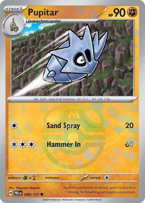 Pokemon TCG - SV: Prismatic Evolutions - Pupitar - 048/131 - Masterball Holofoil