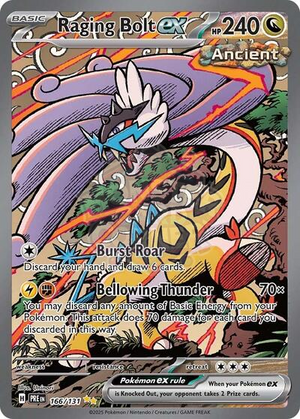 Pokemon TCG - SV: Prismatic Evolutions - Raging Bolt ex - 166/131 - Holofoil