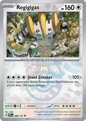 Pokemon TCG - SV: Prismatic Evolutions - Regigigas - 086/131 - Masterball Holofoil
