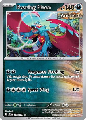 Pokemon TCG - SV: Prismatic Evolutions - Roaring Moon - 065/131 - Reverse Holofoil