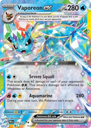Pokemon TCG - SV: Prismatic Evolutions - Vaporeon ex - 023/131 - Holofoil