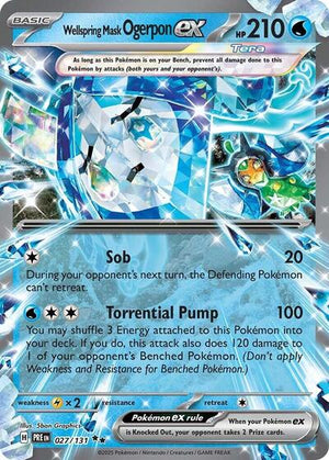 Pokemon TCG - SV: Prismatic Evolutions - Wellspring Mask Ogerpon ex - 027/131 - Holofoil