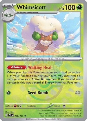 Pokemon TCG - SV: Prismatic Evolutions - Whimsicott - 008/131 - Pokeball Holofoil