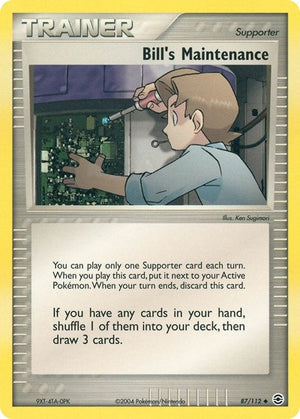 Pokemon TCG - EX FireRed & LeafGreen - Bill's Maintenance - 87/112 - Reverse Holofoil