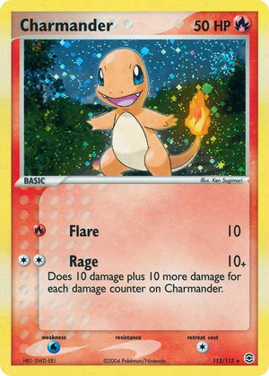 Pokemon TCG - EX FireRed & LeafGreen - Charmander - 113/112 - Holofoil