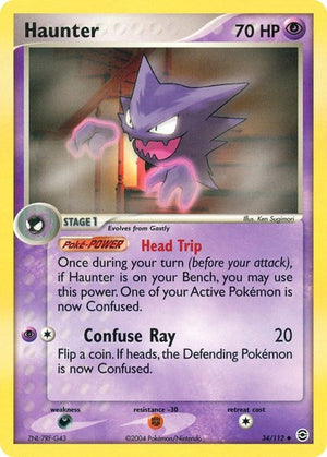 Pokemon TCG - EX FireRed & LeafGreen - Haunter - 34/112 - Reverse Holofoil