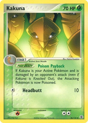 Pokemon TCG - EX FireRed & LeafGreen - Kakuna - 36/112 - Reverse Holofoil
