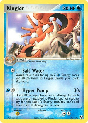 Pokemon TCG - EX FireRed & LeafGreen - Kingler - 26/112 - Reverse Holofoil