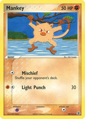Pokemon TCG - EX FireRed & LeafGreen - Mankey - 38/112 - Reverse Holofoil