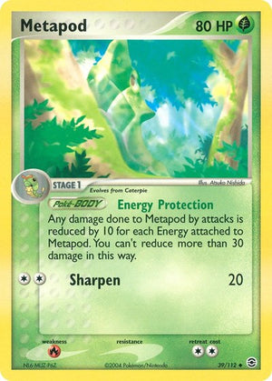 Pokemon TCG - EX FireRed & LeafGreen - Metapod - 39/112 - Reverse Holofoil