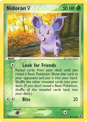 Pokemon TCG - EX FireRed & LeafGreen - Nidoran F - 70/112 - Reverse Holofoil